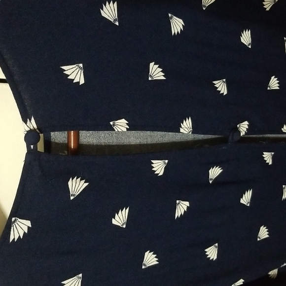 REFORMATION Navy Mini Dress with Fans - Picture 6 of 12